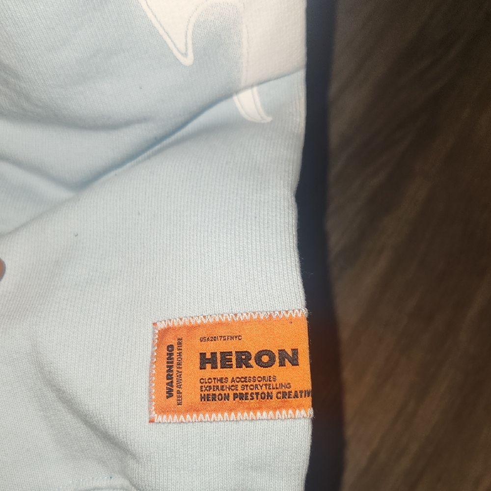 Heron Preston Sky Blue Cropped Sweatshirt - Picture 2 of 8